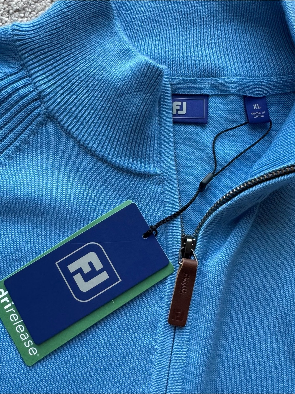 FootJoy Men's Wool Blend Half Zip Pullover Sweater Riviera Blue NWT XL Golf